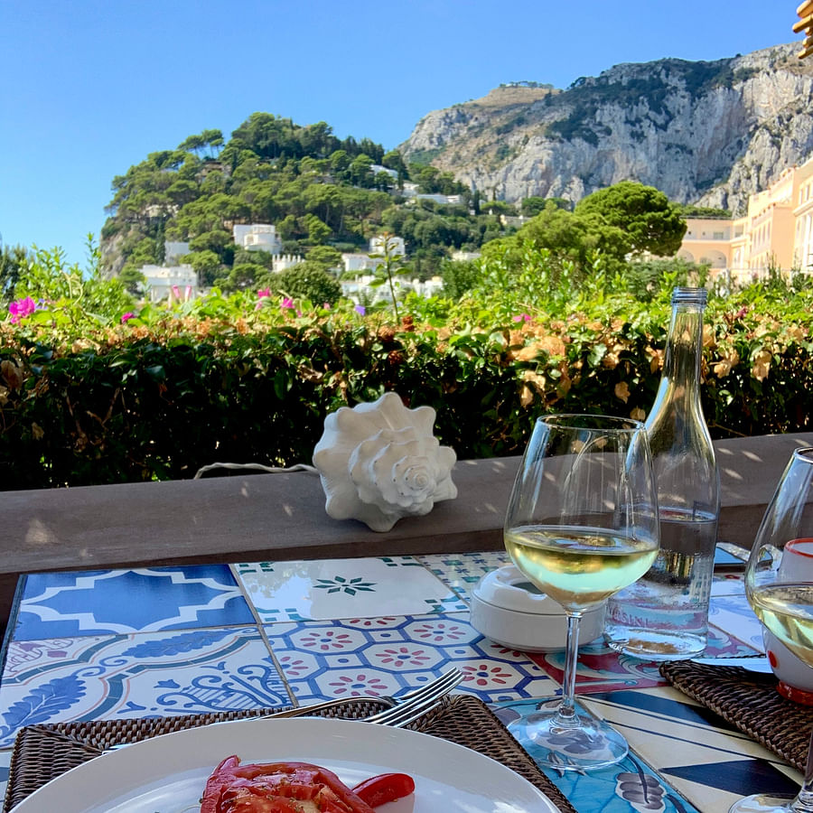 Assortment of popular Italian dishes and wines